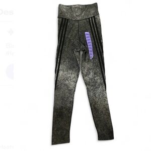 Adidas Feel Brilliant Tight Aeroready Legging Metallic Silver Black Size XS